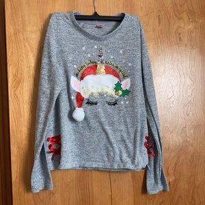 🌼 Little girl’s Holiday Time Unicorn Santa shirt 🌼